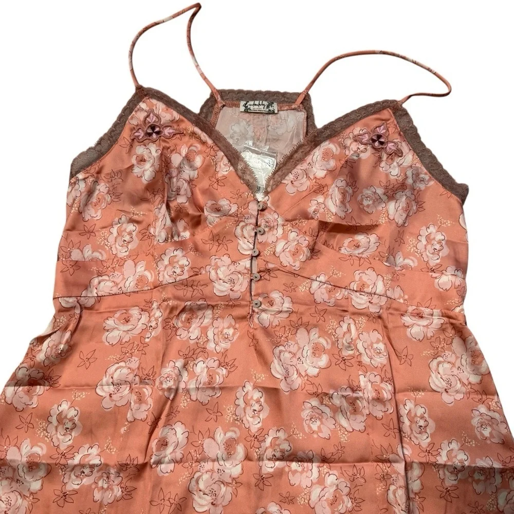 NWT New Free People Night Special Tangerine Combo Cami Top Size L